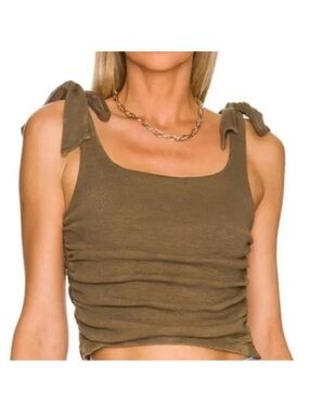 Free People Boulevard Ruched Crop Tank Top - Size XS